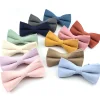 NEW Macarons Solid Color Men Bow Tie Super Soft Suede Classic Shirts Bowtie Bowknot Adult Child Butterfly Cravats For Wedding ► Photo 3/6