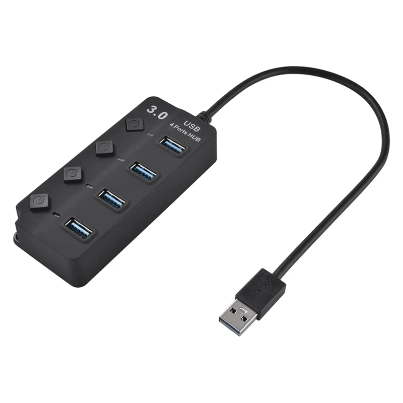 Hub USB 3.0 A 4 porte con singoli interruttori di alimentazione, Hub