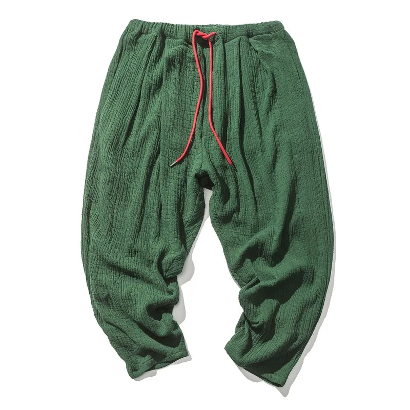 Новые весенние хлопковые льняные укороченные штаны шаровары Традиционный китайский стиль льняные вышитые брюки SA-8
