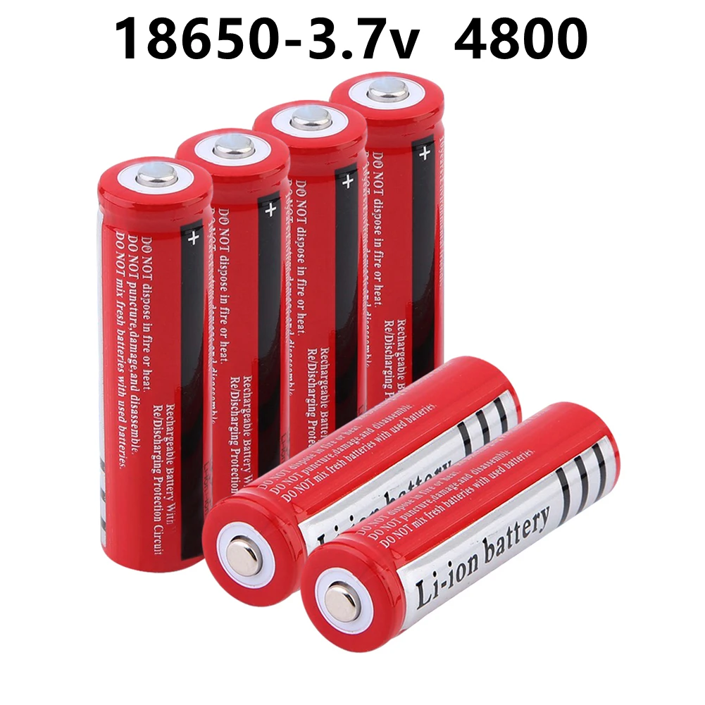 18650 Lithium Battery 3.7 V Volt 4800mah BRC 18650 Rechargeable Battery Li-ion Lithium Batteries For Power Bank Torch 1