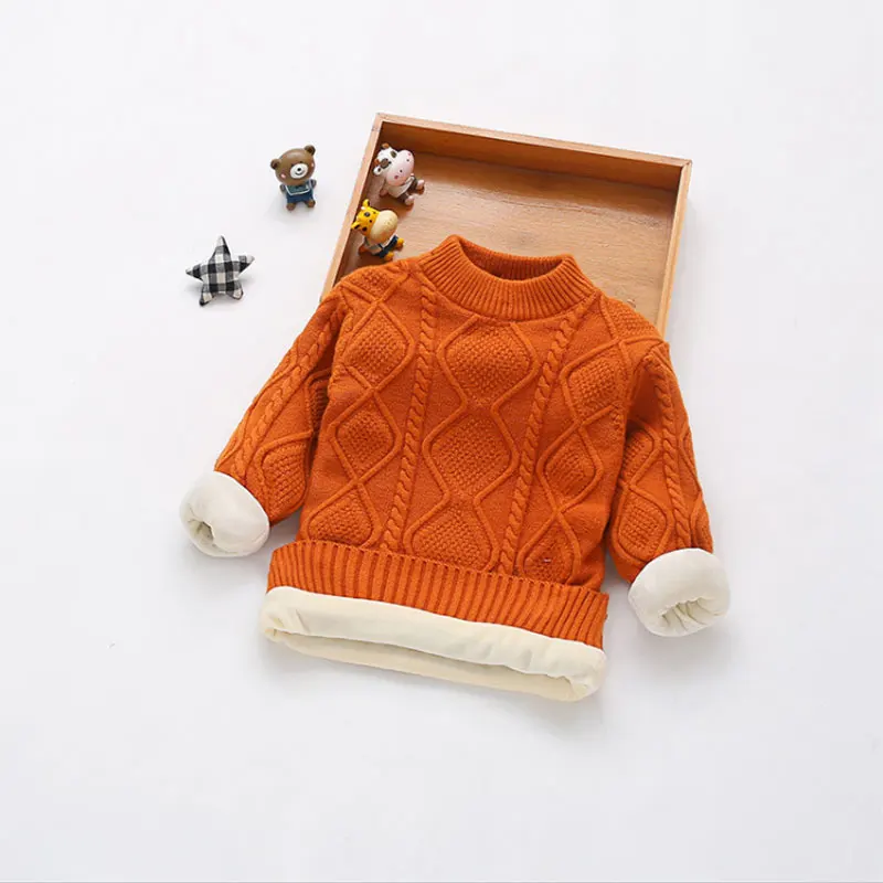 Зимние однотонные свитера для маленьких мальчиков и девочек; осенний Пушистый свитер для мальчиков и девочек; вязаный пуловер с рваным воротником; Детский пушистый свитер; одежда