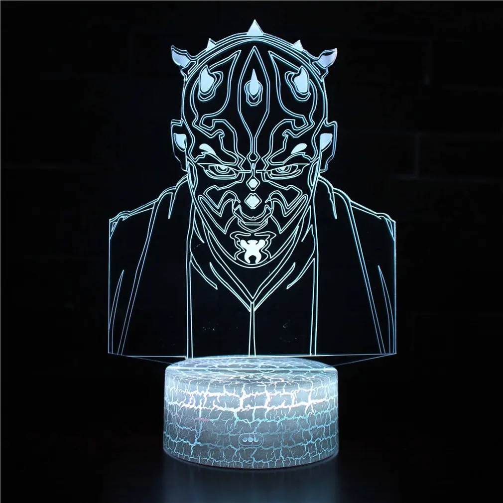 

8 Style optional Touch Base 3D Night Light Home Bedroom Table Night Light Acrylic Panel USB Cable Change Lamp for Kids