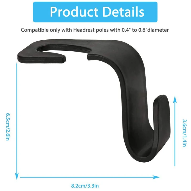 Car Seat Hook Car Vehicle Headrest Hooks 1 Piece for Handbag Purse Cloth Grocery