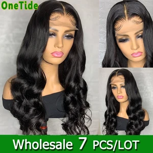 Body Wave Lace Front Wig In Bulk Brazilian Pre Plucked Lace Front Human Hair Wigs For Women 4x4 Closure Wig