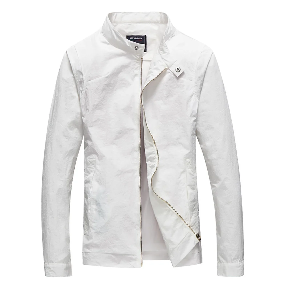 

2019 Fashion New Mens Jackets Casual Solid Color Coats jackets Man Spring Autumn Stand collar Outerwear Size M-5XL 6XL