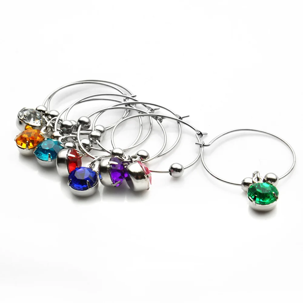 8 Pcs Wing Glass Hanging Ring Premium Rhinestone Pendant Colorful Decoration Party Family Gathering Accessory Creative