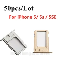 

50pcs/Lot Mobile Phone Sim Card Tray Slot Holder for IPhone 5 5S 5C 5SE Sim Card Adapter Replacement Parts