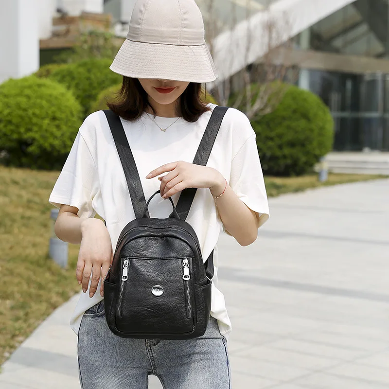 Donne Zaino piccolo nero Morbido Cuoio DELL'UNITÀ di elaborazione zaini per  le ragazze adolescenti Sacchetto di Spalla della signora Zainetto bagpack  mochila Libro A|Backpacks| - AliExpress