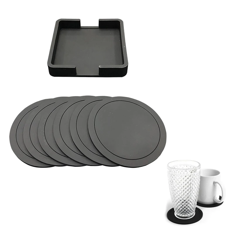 Drinking Glass Silicone Coaster Cup Mug Cushion Tabletop Protection Set of 4 