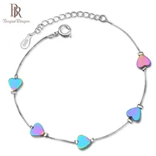 Bague Ringen простая форма сердца топаз браслет для Для женщин индивидуальный характер серебро 925 ювелирные изделия Красочные молодая девушка, студентка