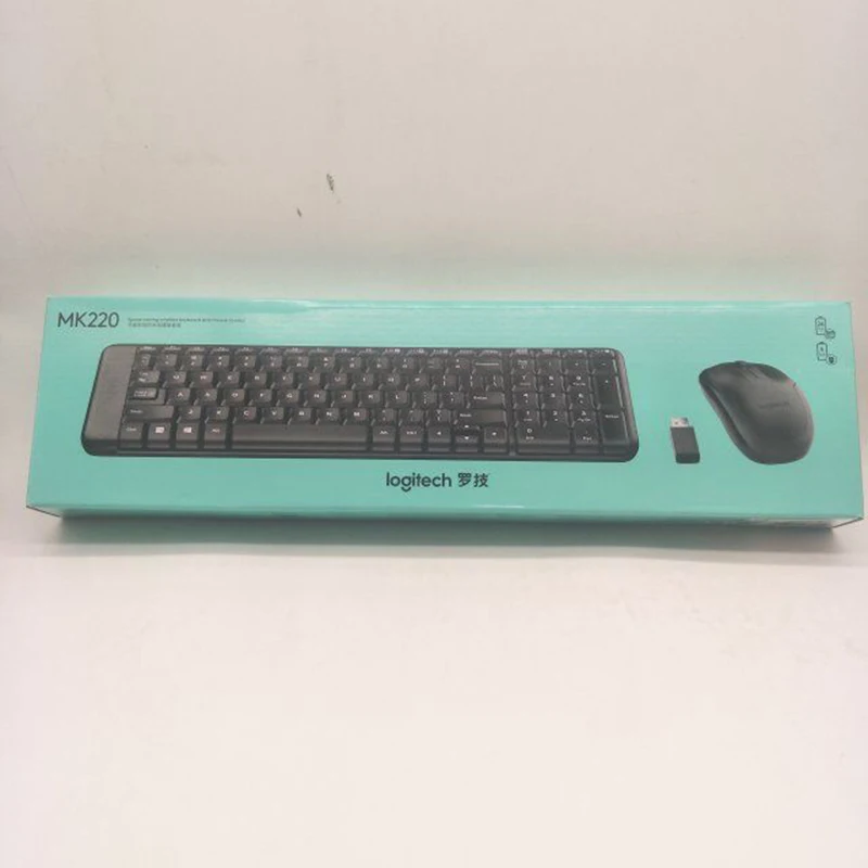 Игровая клавиатура logitech MK220, мышь Combo 2.4GH, беспроводная клавиатура с usb-приемником для настольного компьютера, ПК, ноутбука и Smart tv