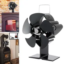 Fireplace 5 Blade Heat Powered Stove Fan Komin Log Wood Burner Eco Friendly Quiet Fan Home Efficient Heat Distribution Winter