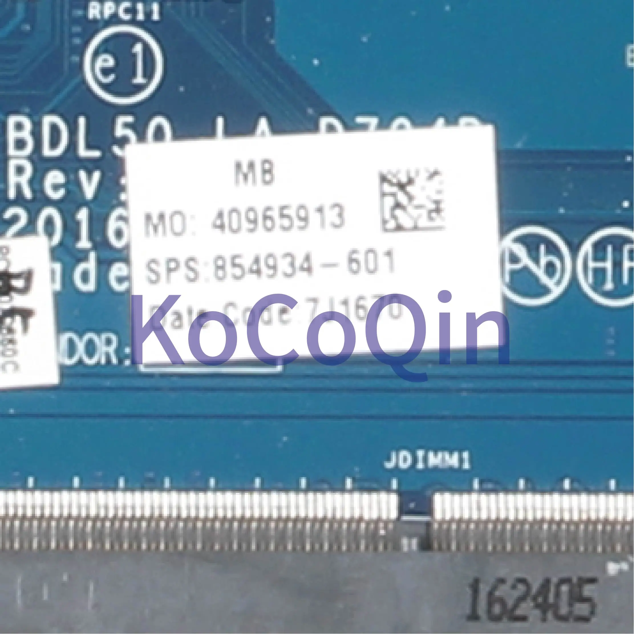 discount  KoCoQin Laptop motherboard For HP Pavillion 15-AY 250 G5 Core i7-6500U Mainboard BDL50 LA-D704P 854