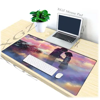 

XGZ Pink Air Scene Custom Large Mouse Pad Black Lock Edge Office Computer Desk Speed Plastic Stripe Anti-slip 90x40/60x30