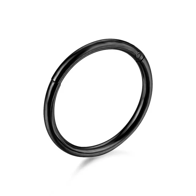 1Piece 16G/18G Surgical Steel Small Nose Rings Mixed Color Body Clips Hoop Earrings For Women Men Cartilage Piercing Jewelry Black