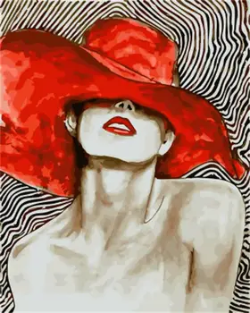 

DRAWJOY Framed DIY Painting By Numbers Of Beauty Lady Oil Painting Home Decor For Living Room Coloring By Numbers On Canvas