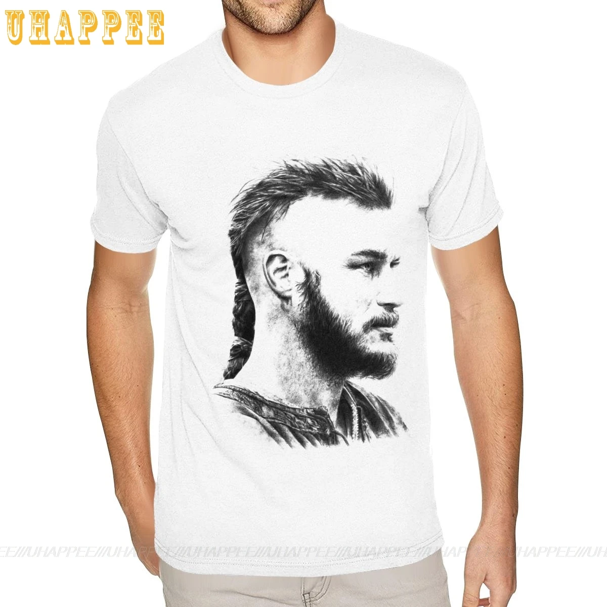 Крутая Мужская хлопковая футболка с коротким рукавом и круглым вырезом Ragnar Lothbrok