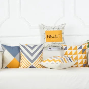 

Geometry Pillowcases,Linen Pillow,Elk Cover and Core for Love Home,45 Cm Decorative Pillow "hello"