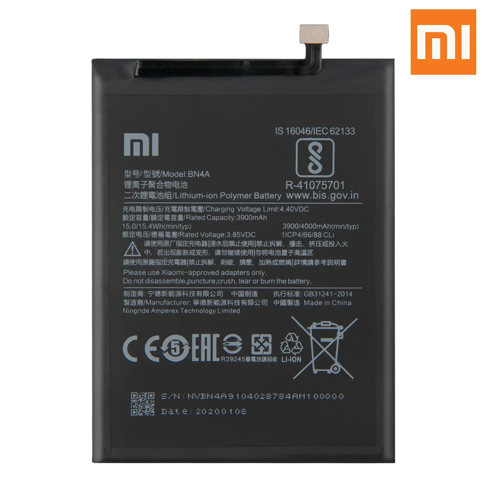 Xiao Mi оригинальная запасная батарея для телефона BN4A Xiaomi Redmi Note7 Note 7 Pro M1901F7C