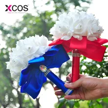 XCOS розы невесты свадебные поролоновые цветы ridal букет ленты поддельные свадебные букет de noiva Свадебные аксессуары