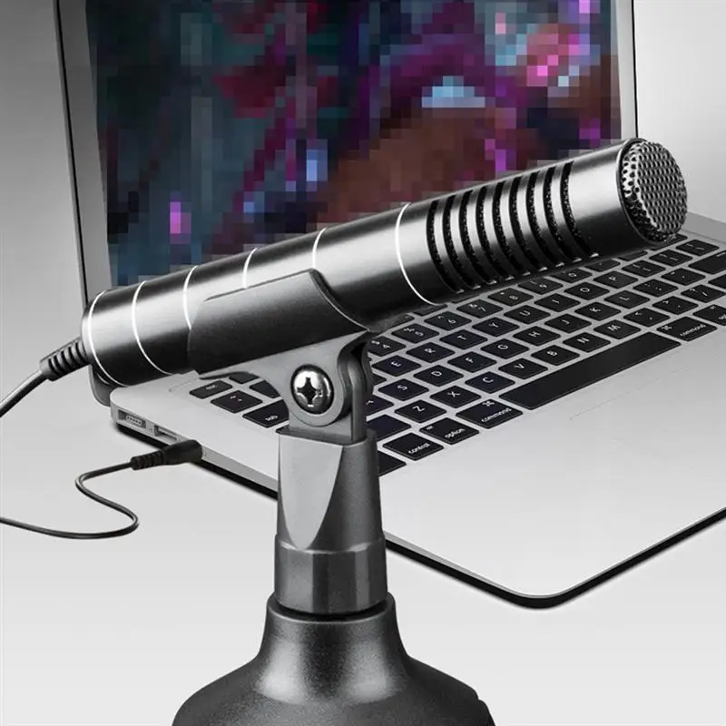 

Flexible Stand Mini Studio Speech Microphone 3.5mm Plug Mic Wired Microphone for Computer PC Desktop Notebook