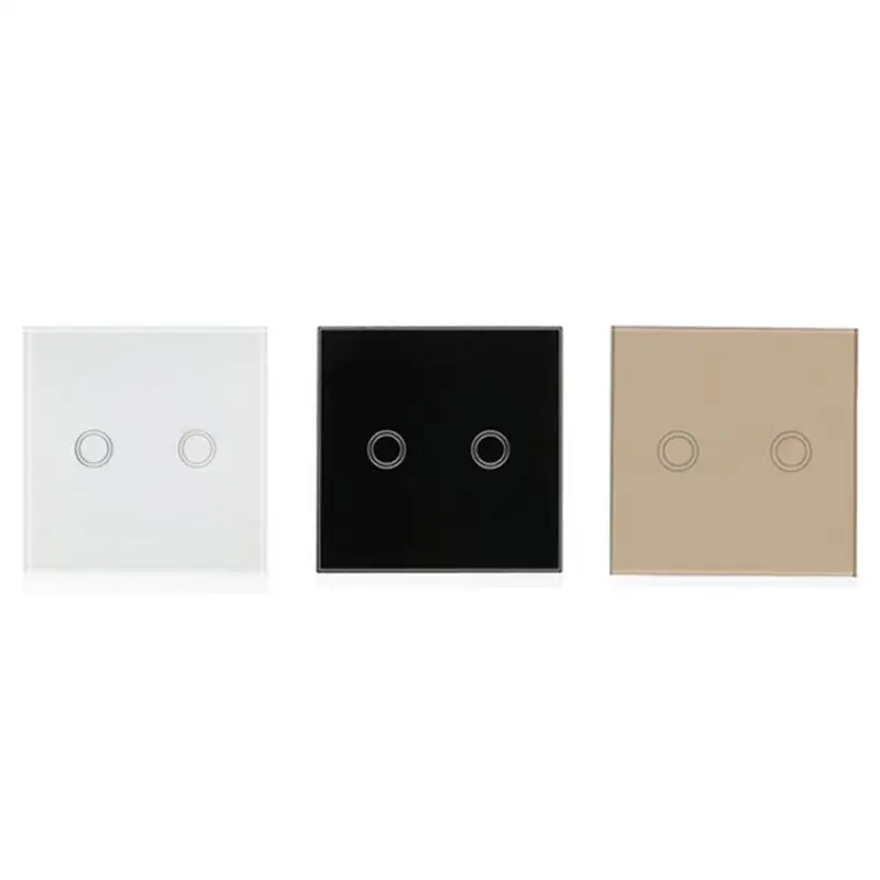 

Wireless Wall Light Switch 86 Type 2 Gang Touch Screen Switch 110-240 Smart Lamp Switch Panel Wall Interruptor Drop Ship