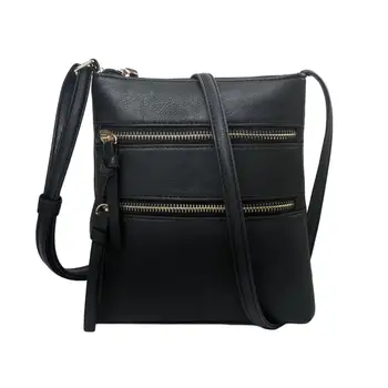 

Women Messenger Bags Solid Color Multi Zipper Satchel Faux Leather Crossbody Shoulder Bag Satchel bolsa feminina сумки женские