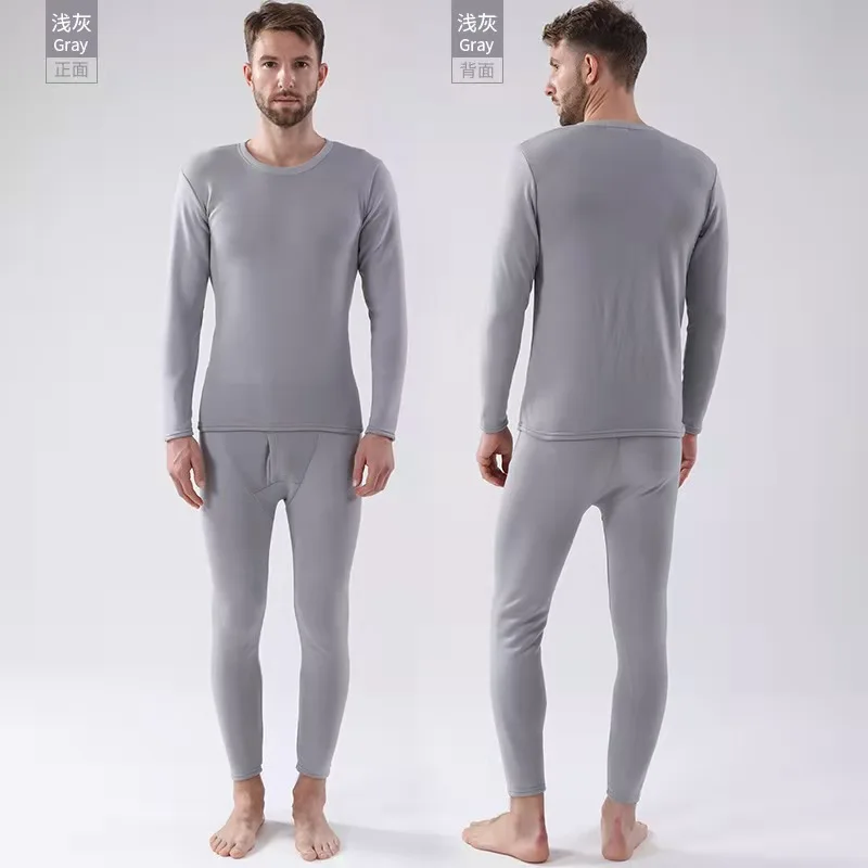 long johns 2021 Winter Thermal Underwear Men Long Thermal Suit Polyester Comfortable Warm Tops + Pants Piece Set Thermal Underwear silk long underwear Long Johns