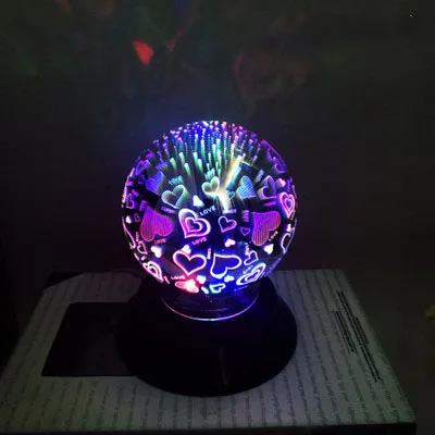Vusum 3D стеклянный вращающийся Ночной светильник, атмосферный светильник, Рождественское украшение, светодиодный подарок на день рождения, ночной Светильник - Испускаемый цвет: 1