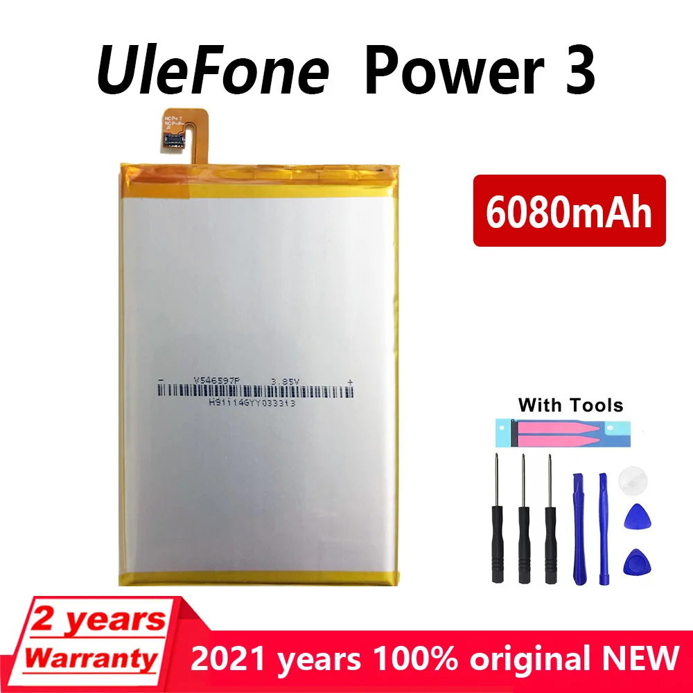 

100% New Genuine 6080mAh Phone battery For Ulefone Power 3 Mobile Phone High Quality Batteries With Gift Tools