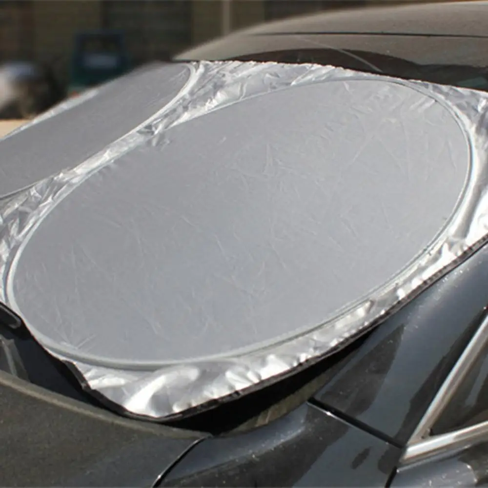 Автомобильный солнцезащитный блок с серебряным покрытием Материал двойной круг солнцезащитный козырек 150*70 мм Профессиональный для снижения температуры салона автомобиля