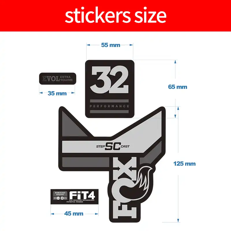 Fox 32 Performance Fork Flotteur Autocollants Décalque Graphique vélo de montagne 2020 rouge