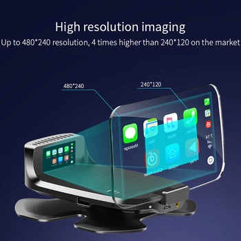 

HUDi HUD Display Universal Head Up Display Support Carplay Mirror HUD With Voice Control Navigation FM Frequency & Music Play