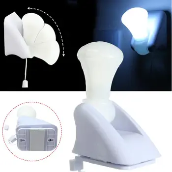

3LED Pull-String Smart Bedside Cabinet White Night Lights Lamps Portable And Easy To Install