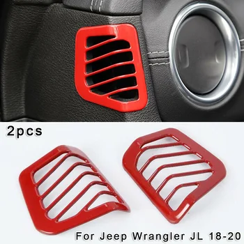 

2pcs Car Front Upper Air Vent Cover Trim Decor Red For Jeep Wrangler JL 2018-2020 Auto Interior Air Vent Cover Trims