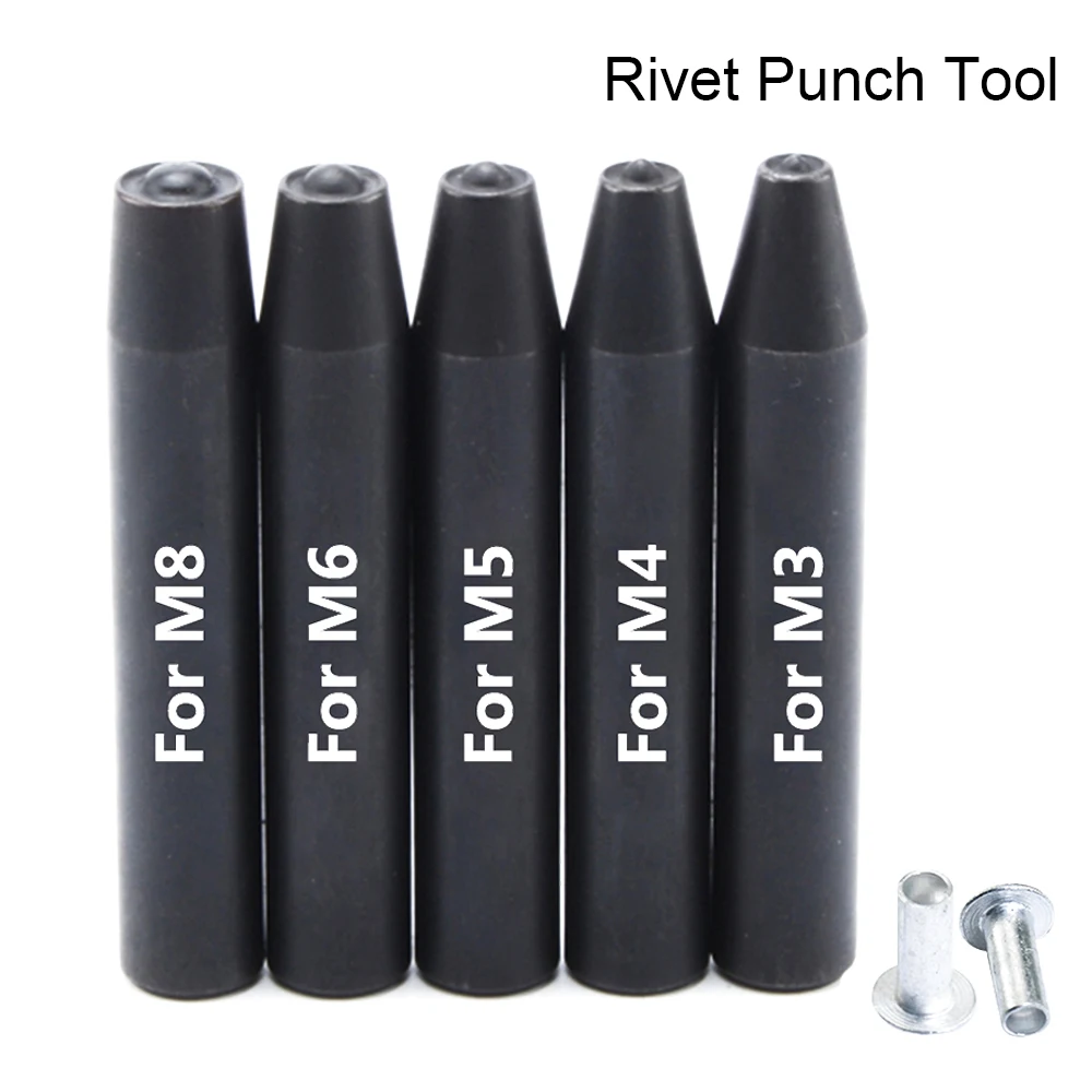 1piece M3 M4 M5 M6 M8 Rivet Punch Tool Punch Pin Tool For Aluminum Flat Round Head Half Hollow