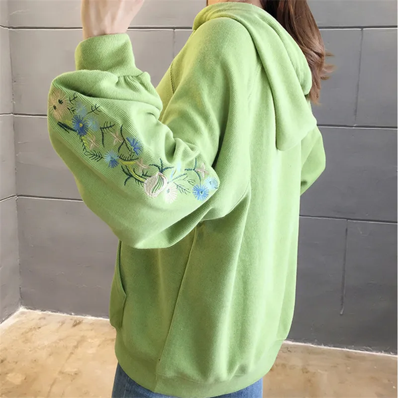 RUGOD новая Kpop одежда корейская вышивка Hoddie карамельный цвет толстовки для женщин досуг уличная одежда с карманом размера плюс для женщин