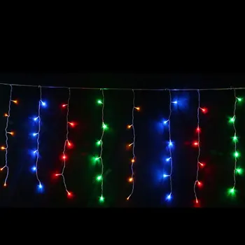 

ICOCO String lights Christmas outdoor decoration 4m Droop 0.4-0.6m curtain icicle string led lights EU 220V Garden Xmas Wedding