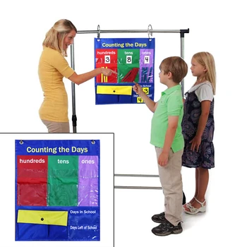 

10 Giant Standard Insert Card Home Scheduling Easy Mounting Transparent Pocket Chart Classroom Teaching Kids Educational Tools