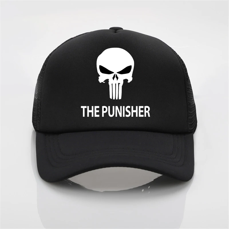 Кепка The punisher с принтом в виде сетки бейсболка для мужчин и женщин летняя