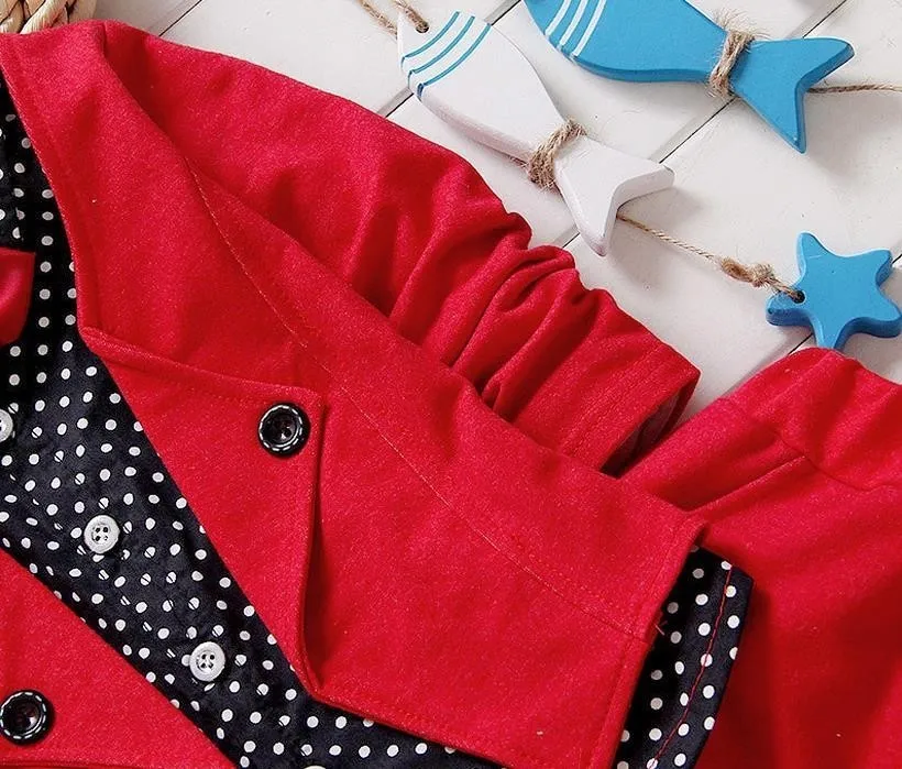 MESOLO г., Осенний повседневный комплект одежды для маленьких мальчиков, комплекты одежды с пуговицами и буквенным принтом и бантом для маленьких детей комплект из 2 предметов: куртка+ штаны