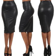 Women High Waist Half-length Skirt, Wrapped Hip and Knee-length Middle Skirt, Black Half-length Skirts