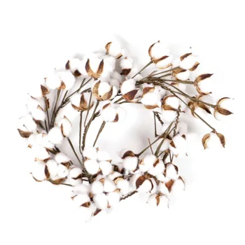 

Handmade Artifiical Cotton Stem Rattan Cotton Bolls Wreath Garland For Front Door Wall Wedding Party Decor Christmas Wreath NN