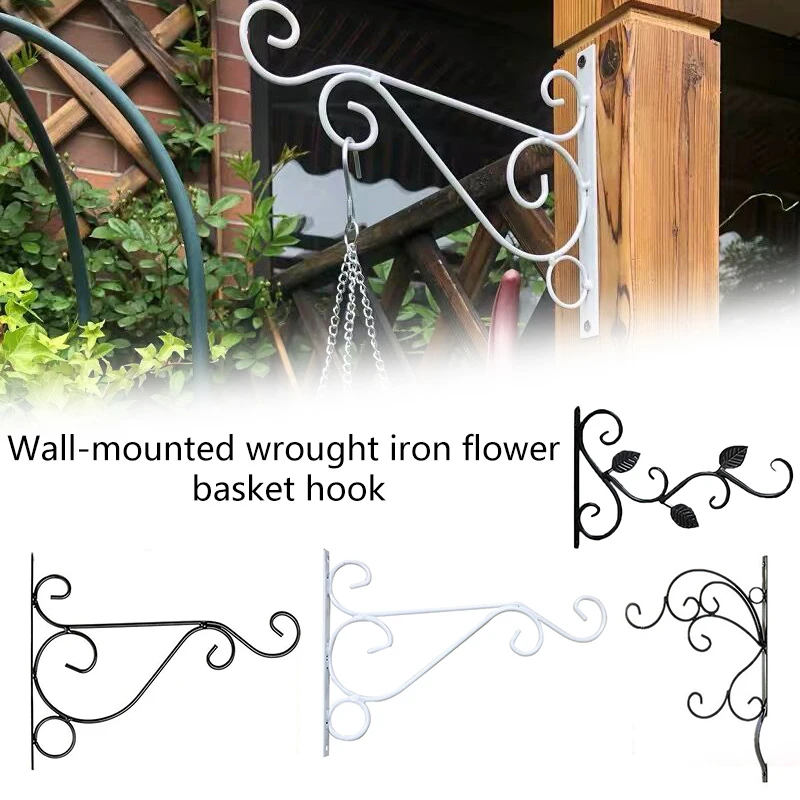

European Style Wall Hanging Flowerpot Bracket Iron Flower Stand Balcony Home Decoration Iron Plants Pots Hooks