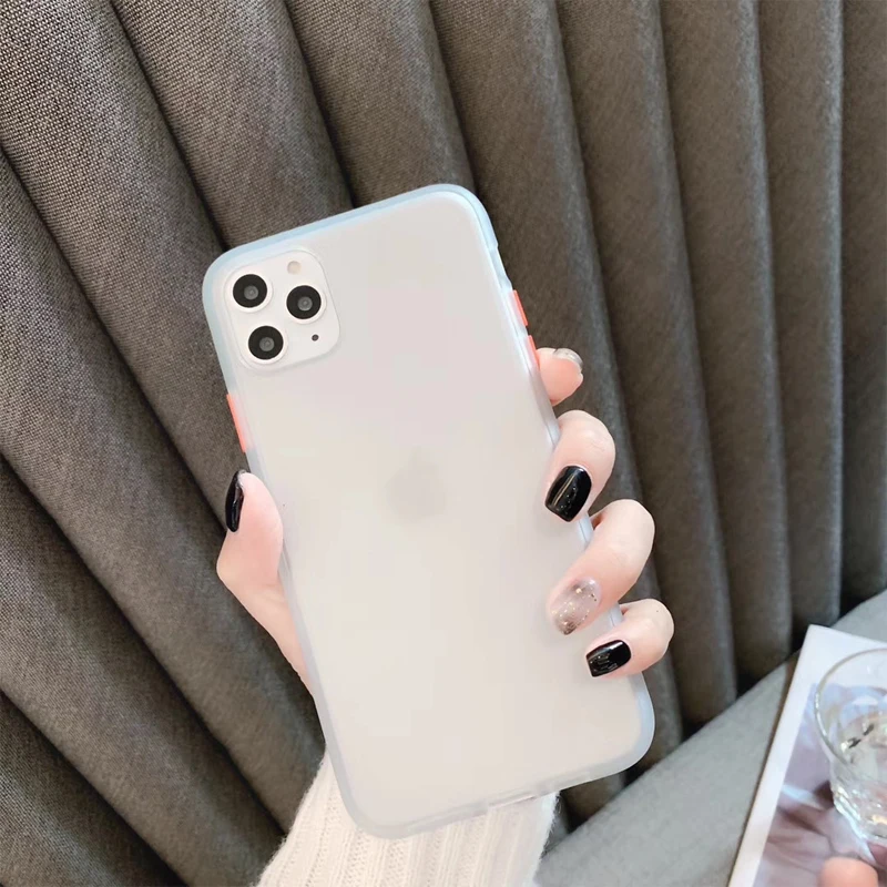 Ультратонкий матовый чехол из ТПУ для Iphone 11 Max Pro XS MAX XR X 7 8 PLUS 6 6S PLUS, Мягкий противоударный чехол контрастного цвета