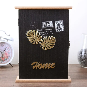 

Key holder tree 5 hooks "Golden palm leaves" black 26x19x5.8 cm 4525549