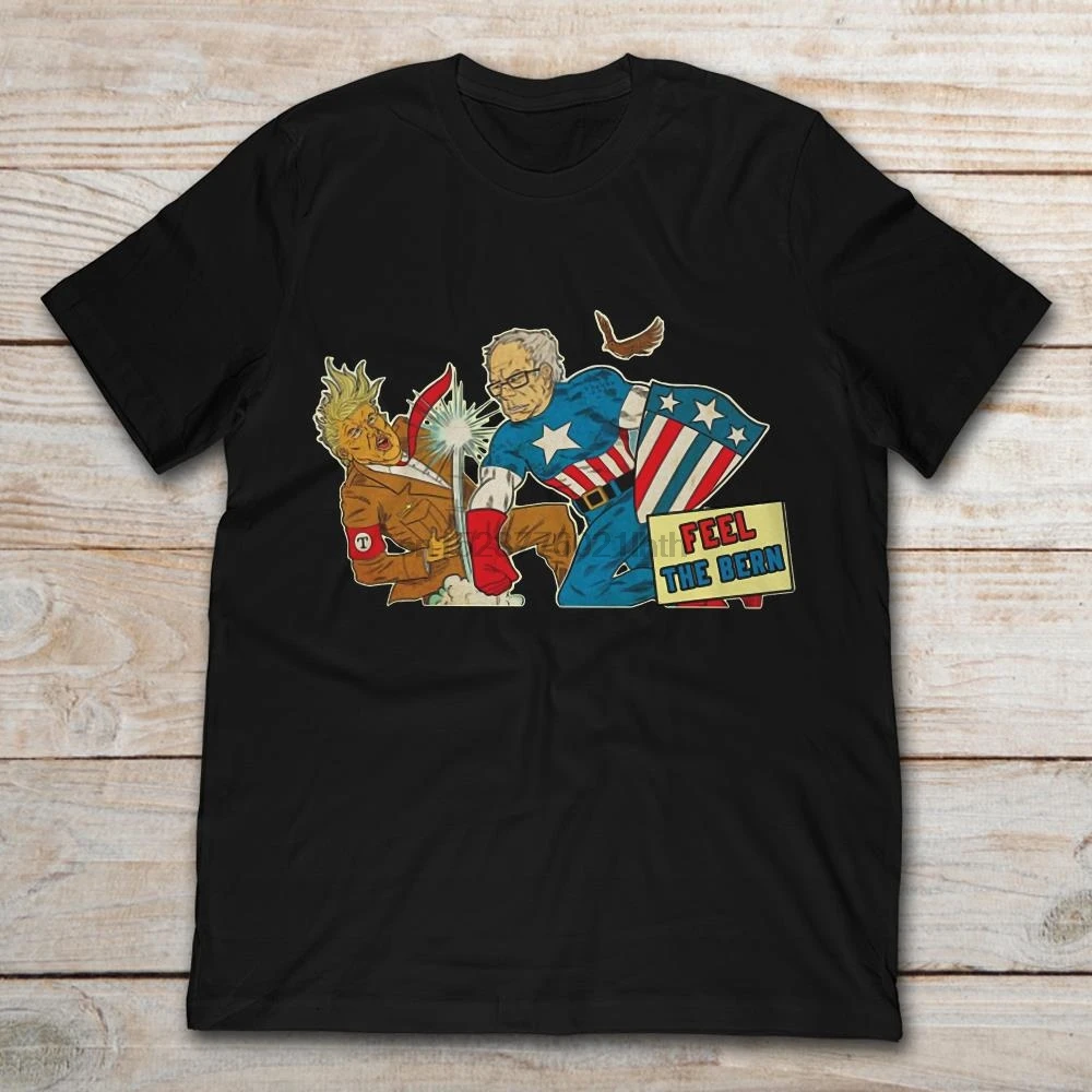 Бренд Feel The Bern Дональд Трамп против Капитана Америки Берни Сандерс Футболка
