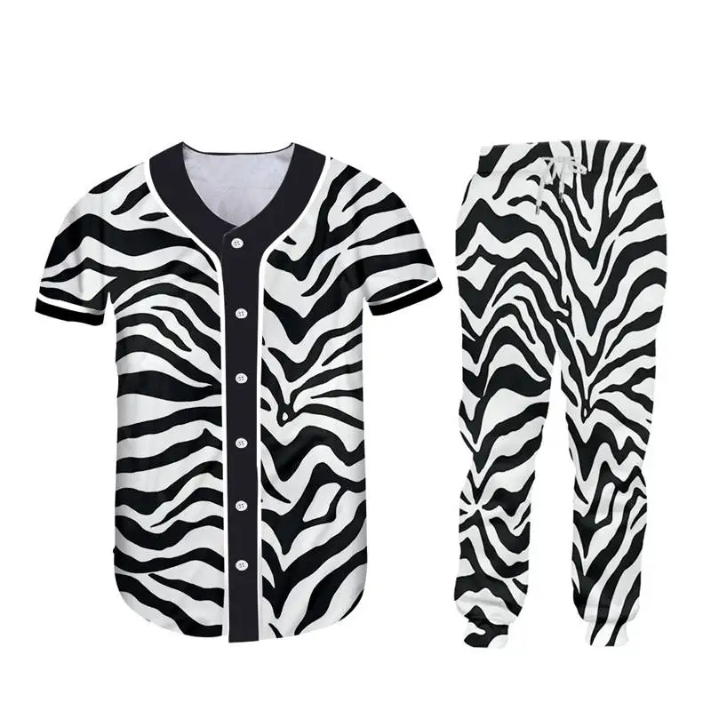 Custom Oversize S-6XL Men's Sets Luxury 3d Zebra Stripe Print Unisex Athletic Zipper Hoodies Jacket+Joggers Pants 2 Piece Set (7) - 副本