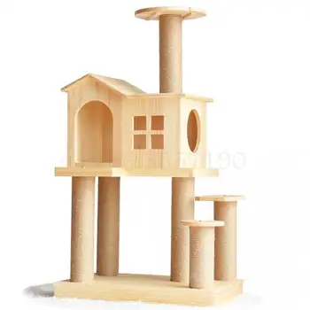 

Solid wood cat climbing net red cat nest cat villa cat toy diy handmade customizable