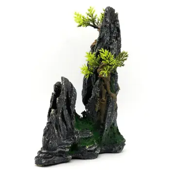 

Eco Rockery Aquarium Fish Tank Landscaping Decoration Vintage Home Resin Hide X6HC